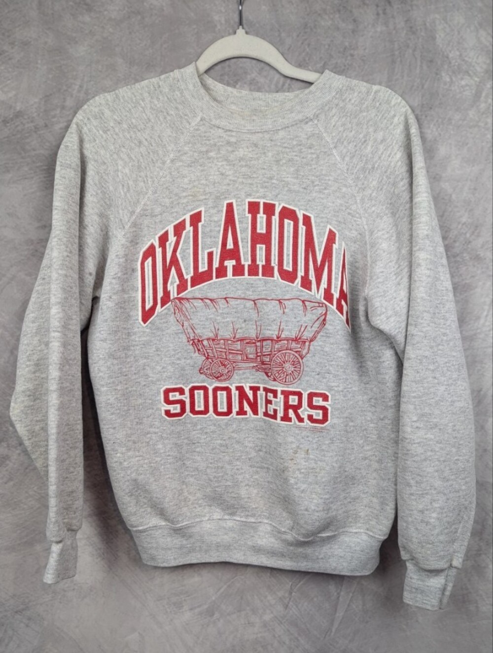 Vintage Medium 90s Oklahoma Sooners Tultex Crewneck Sweatshirt  Gray USA Made - Picture 2 of 13